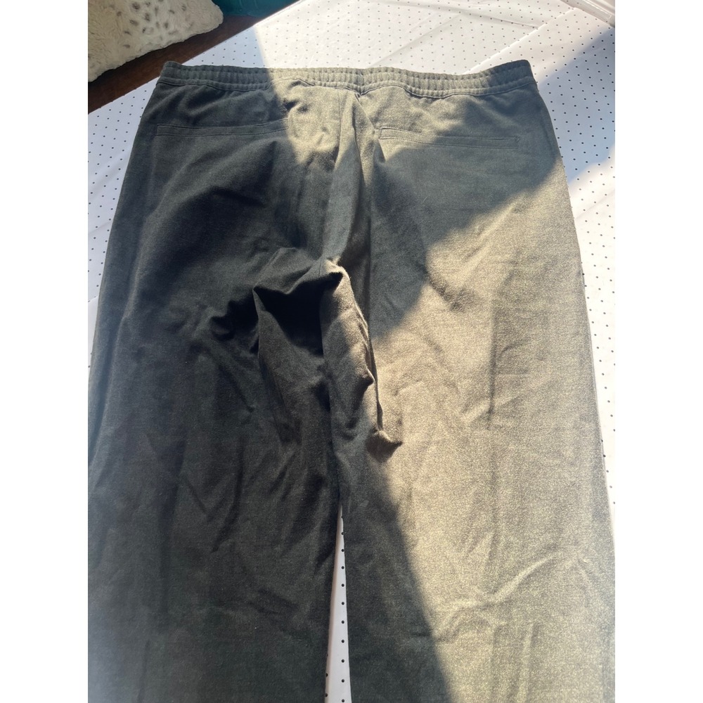Theory Mens XL Olive Green Wool Blend Flannel Elastic Waist Pull On Pants - Picture 10 of 10